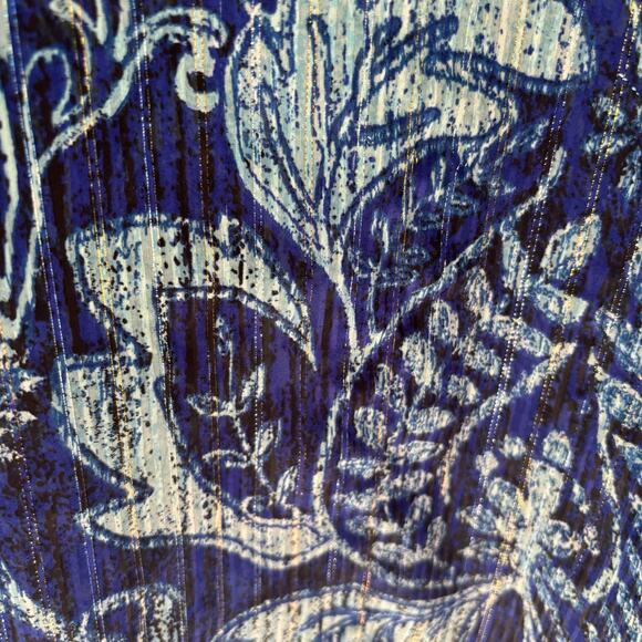 Bob Mackie Wearable Art Lightweight Flowy Sheer Shimmer Poncho Boho Coastal XL - Picture 5 of 8